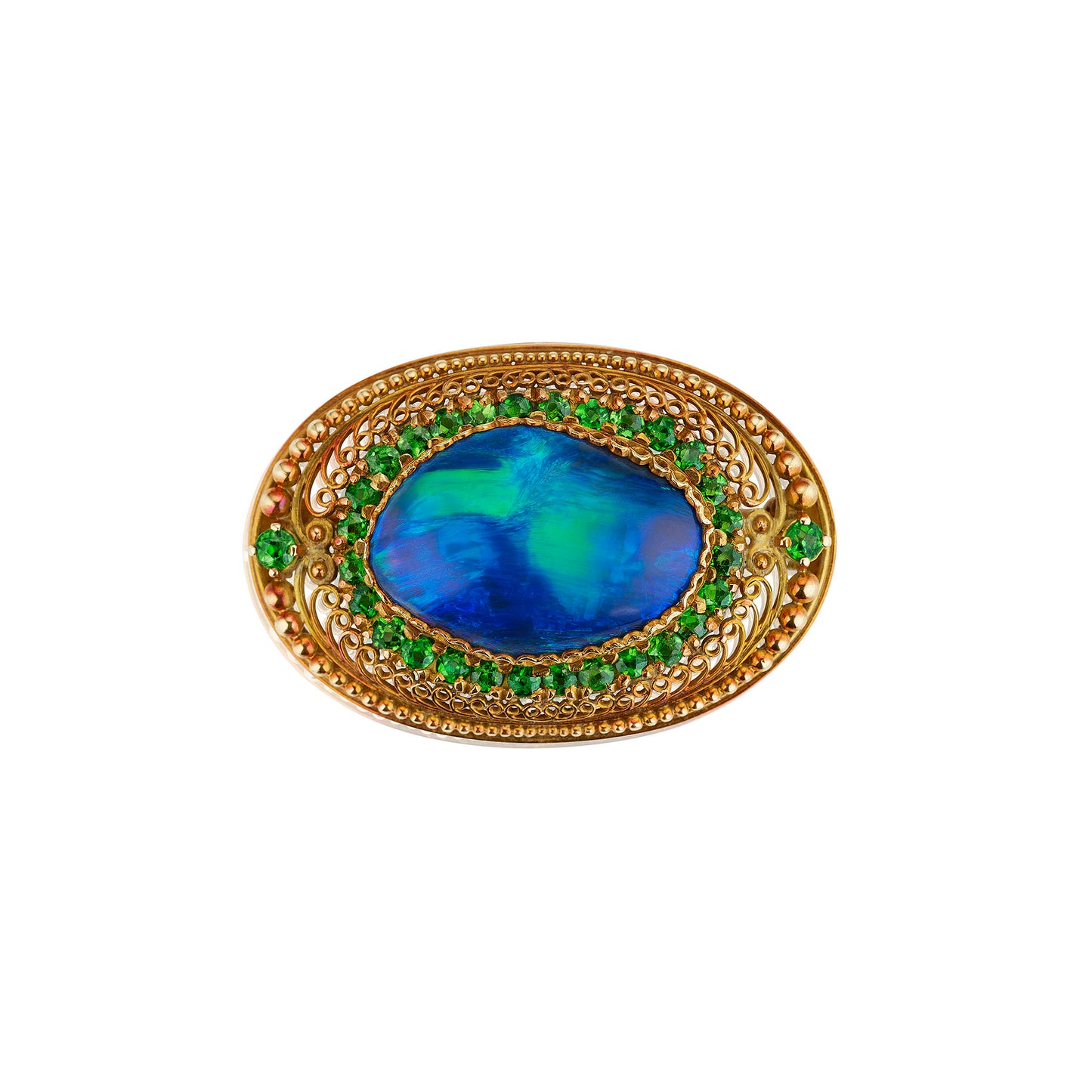 Macklowe Gallery Louis Comfort Tiffany for Tiffany & Co. Black Opal Brooch