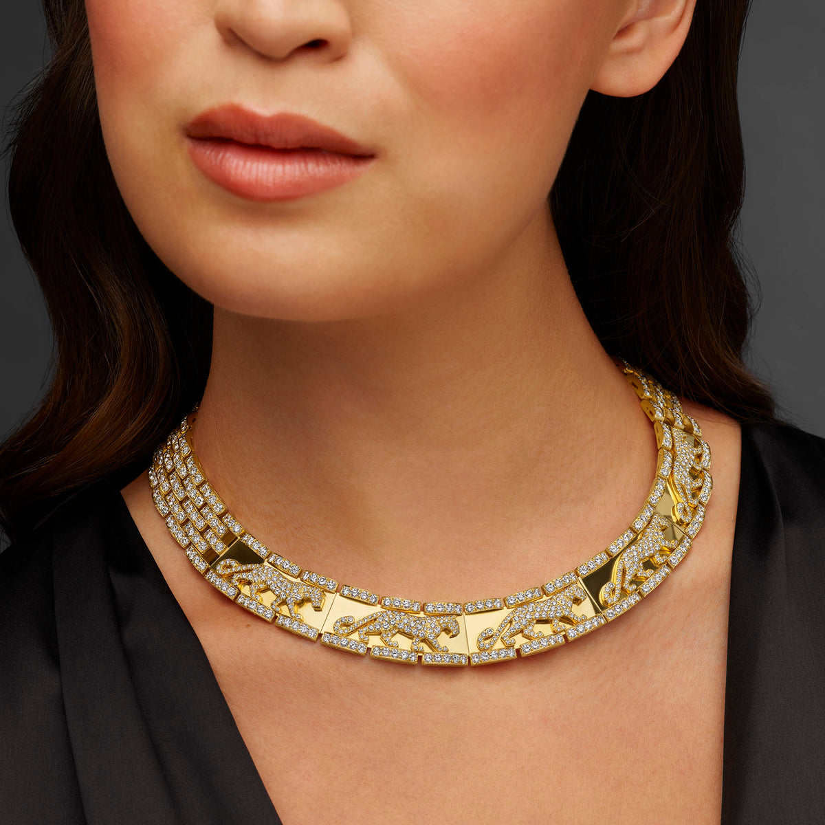 Macklowe Gallery Cartier Mahango Panthère Diamond Necklace