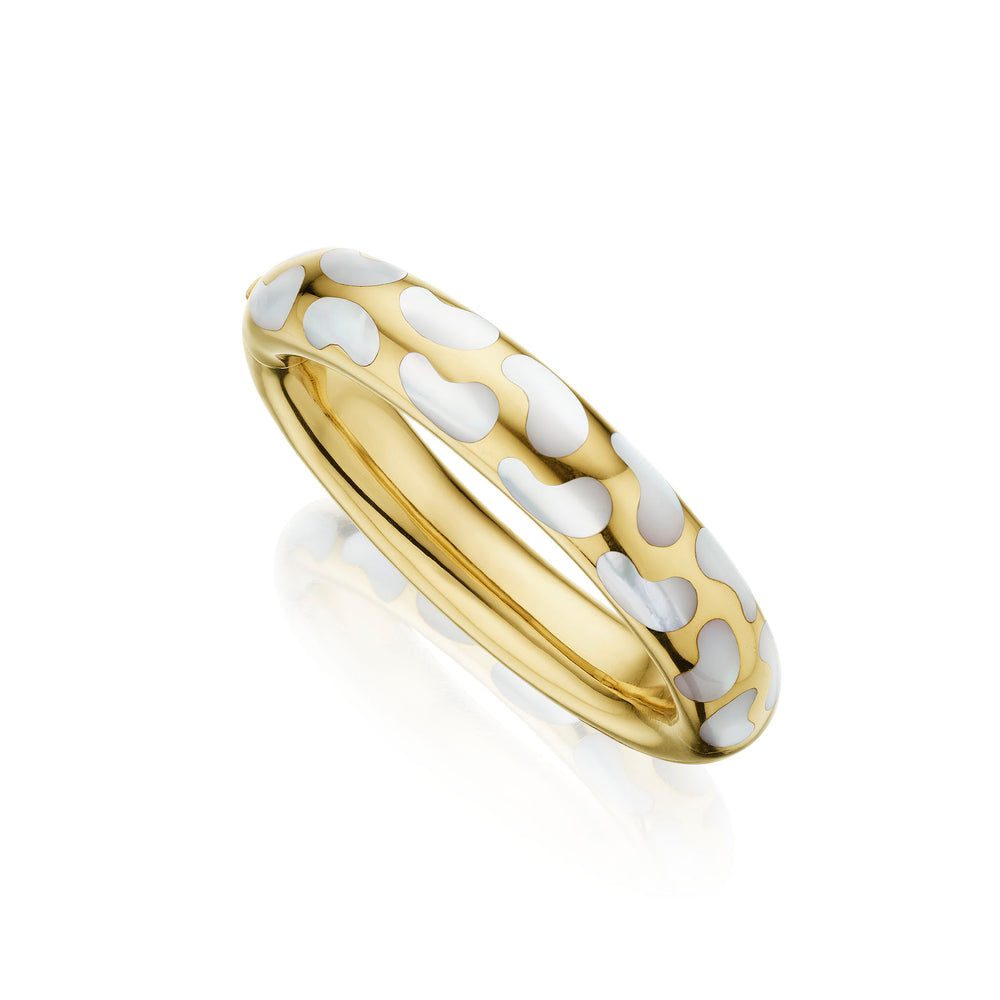 Macklowe Gallery Angela Cummings Tiffany & Co. Mother-of-Pearl and 18K Gold Bangle Bracelet