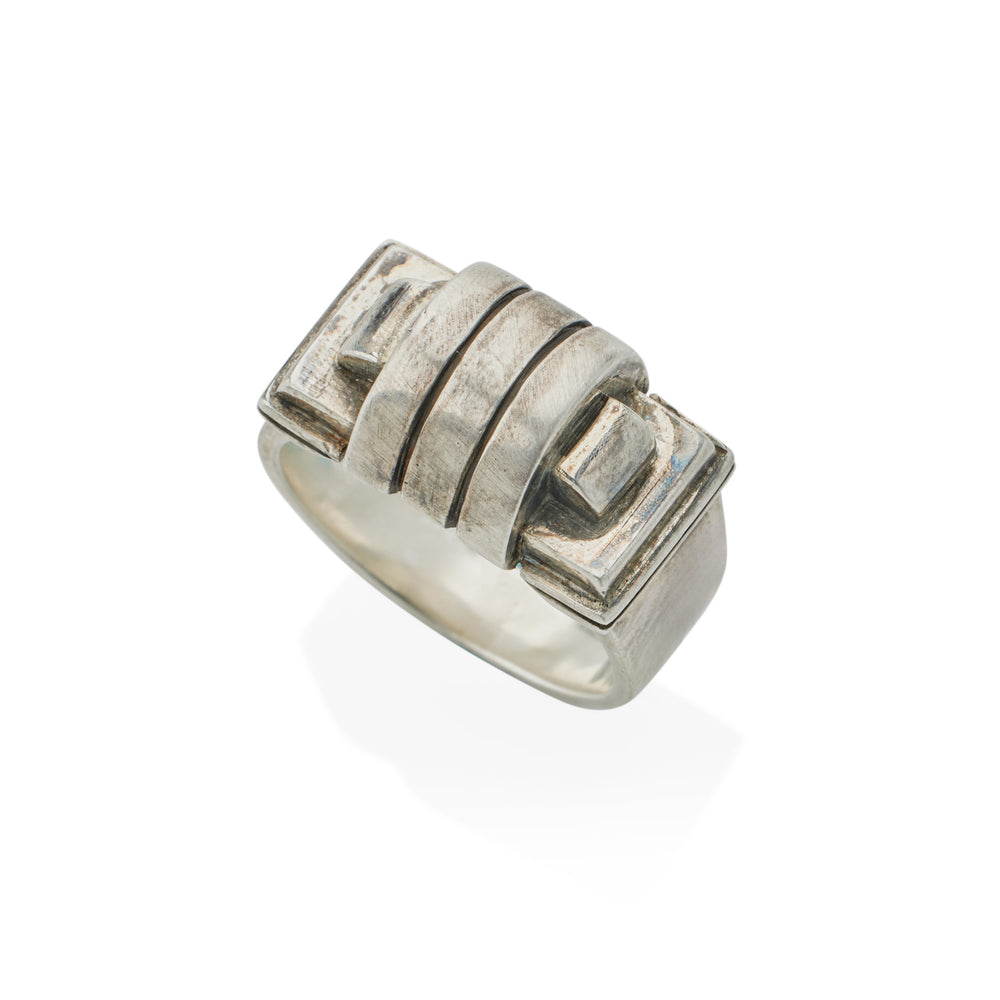 
                      
                        Macklowe Gallery Jean Després Modernist Silver Ring
                      
                    