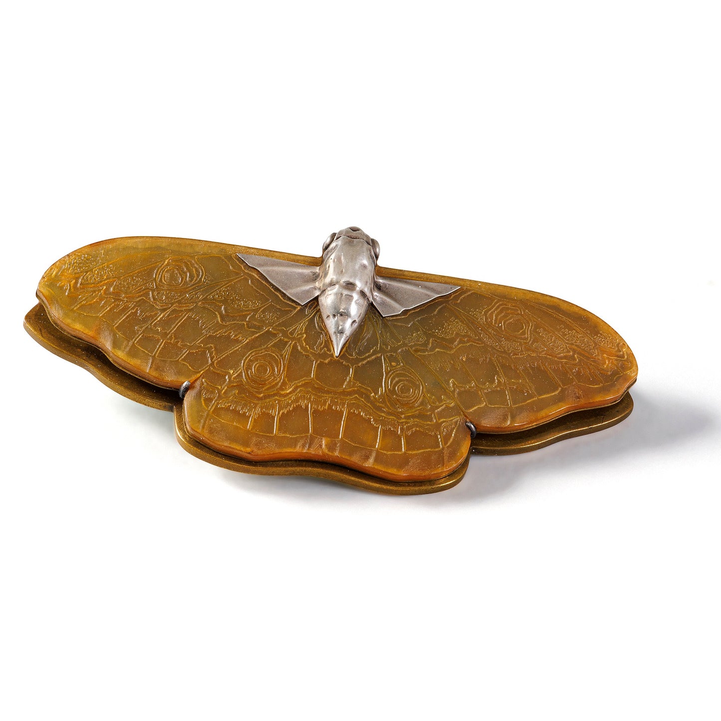 Macklowe Gallery Lucien Gaillard Carved Horn "Grand Paon de Nuit" Paperclip