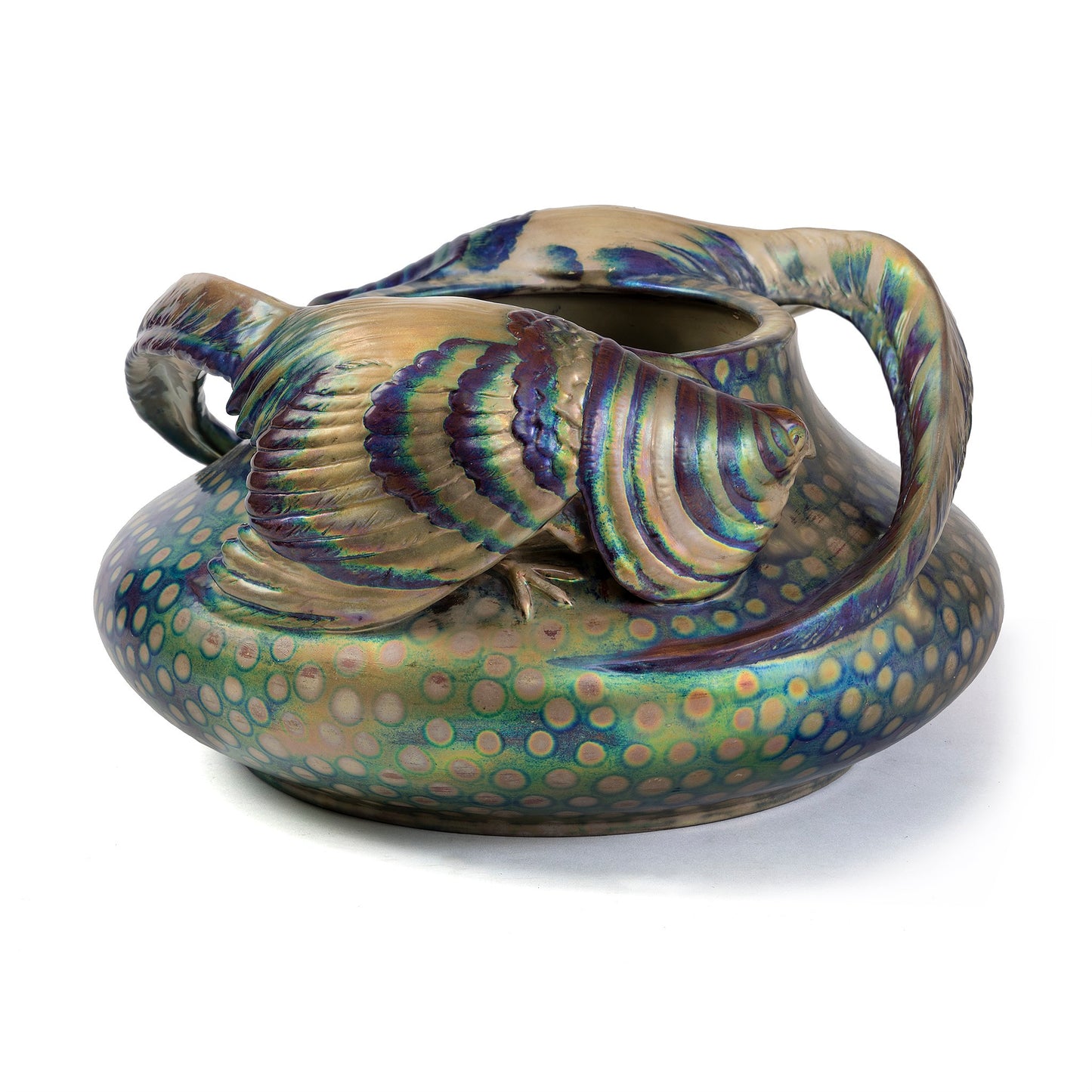 Macklowe Gallery Vilmos Zsolnay Jardinière with Pheasants