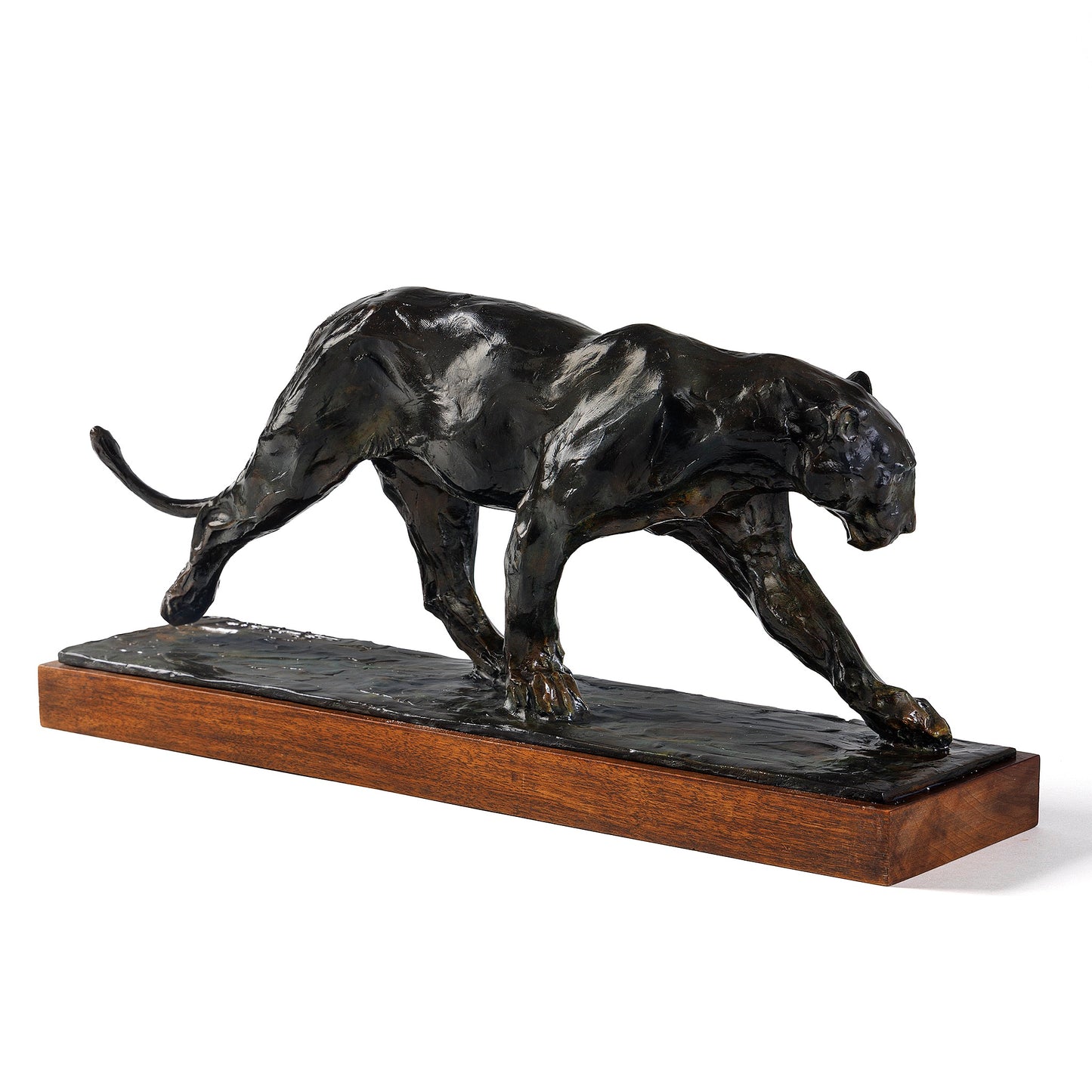 Macklowe Gallery Rembrandt Bugatti "Panthere Marchant Patte Arriere Levee" Bronze Sculpture