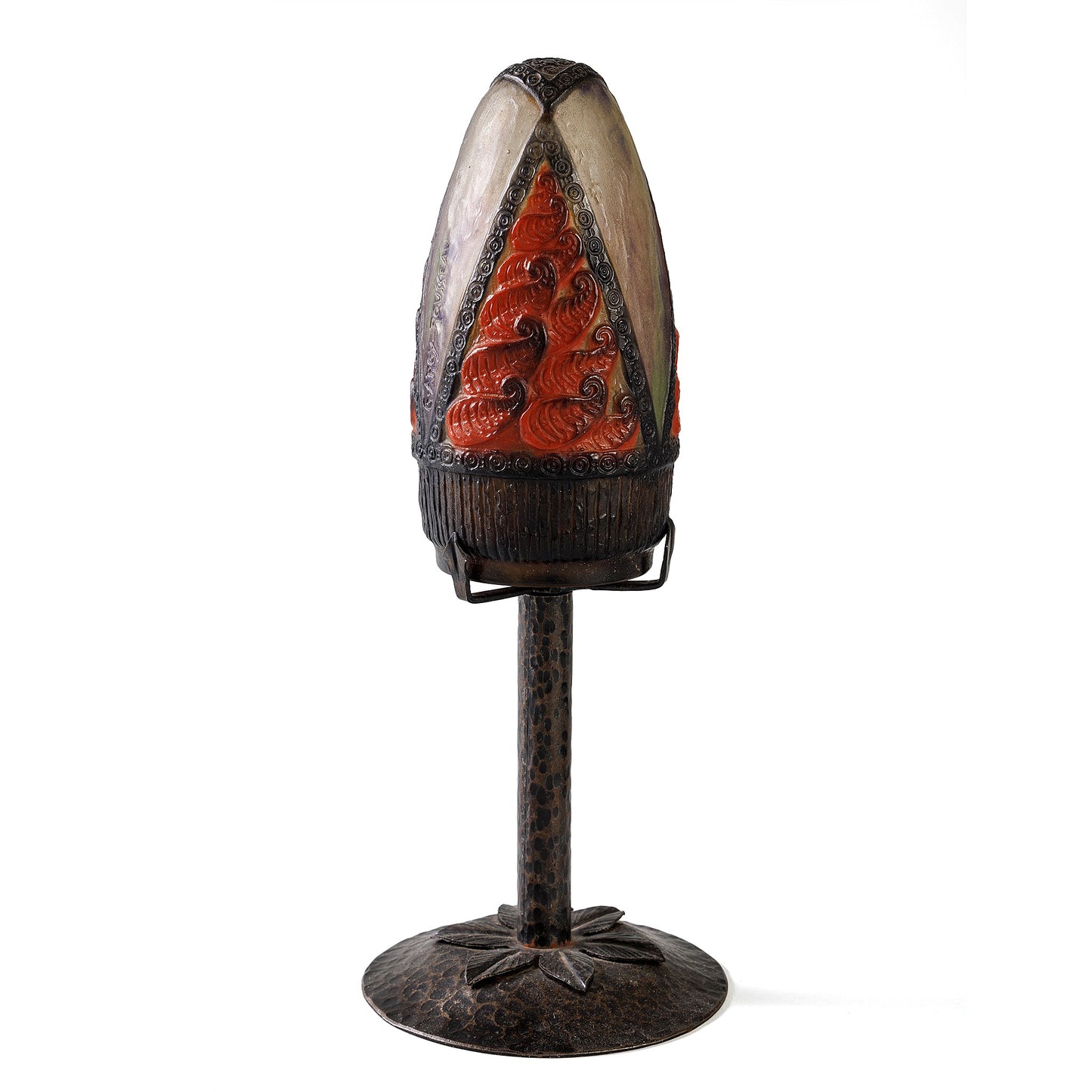 Macklowe Gallery Gabriel Argy-Rousseau Pâte de Verre 'Feuilles' Night Light