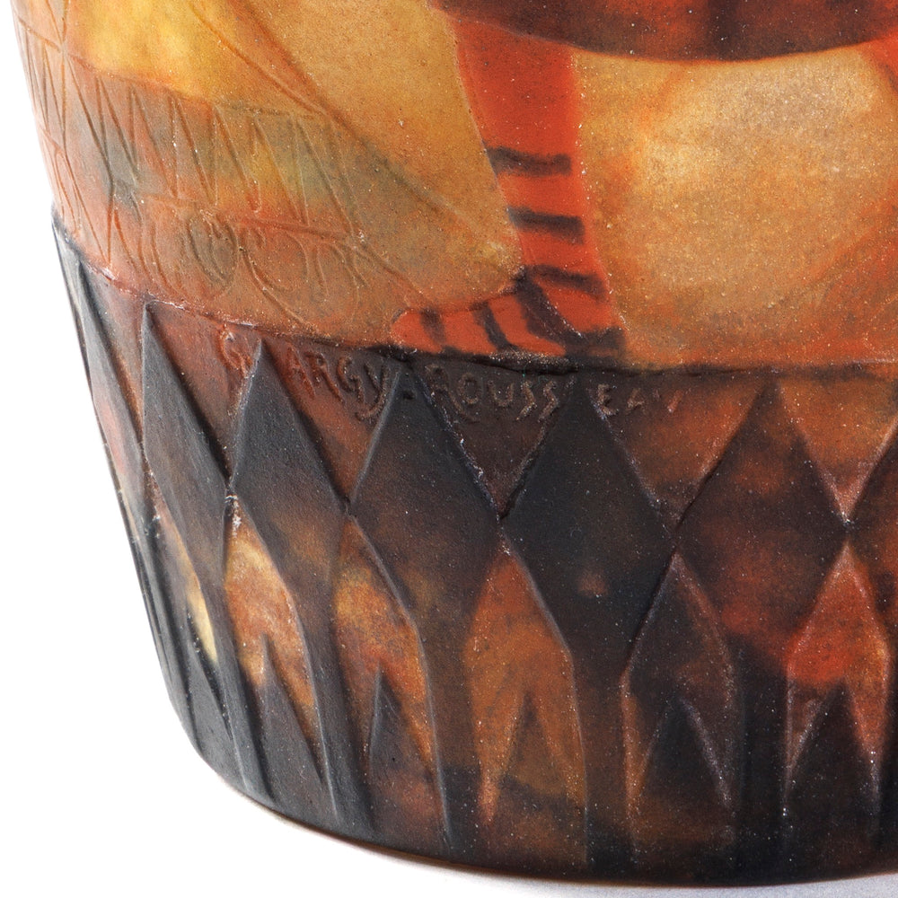 
                      
                        Macklowe Gallery Gabriel Argy-Rousseau "Guerrieres Antiques" Pâte-de-Verre Vase
                      
                    