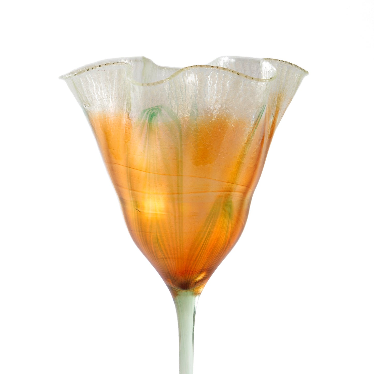 Macklowe Gallery Tiffany Studios New York Ruffled Rim Flower Form Glass Vase