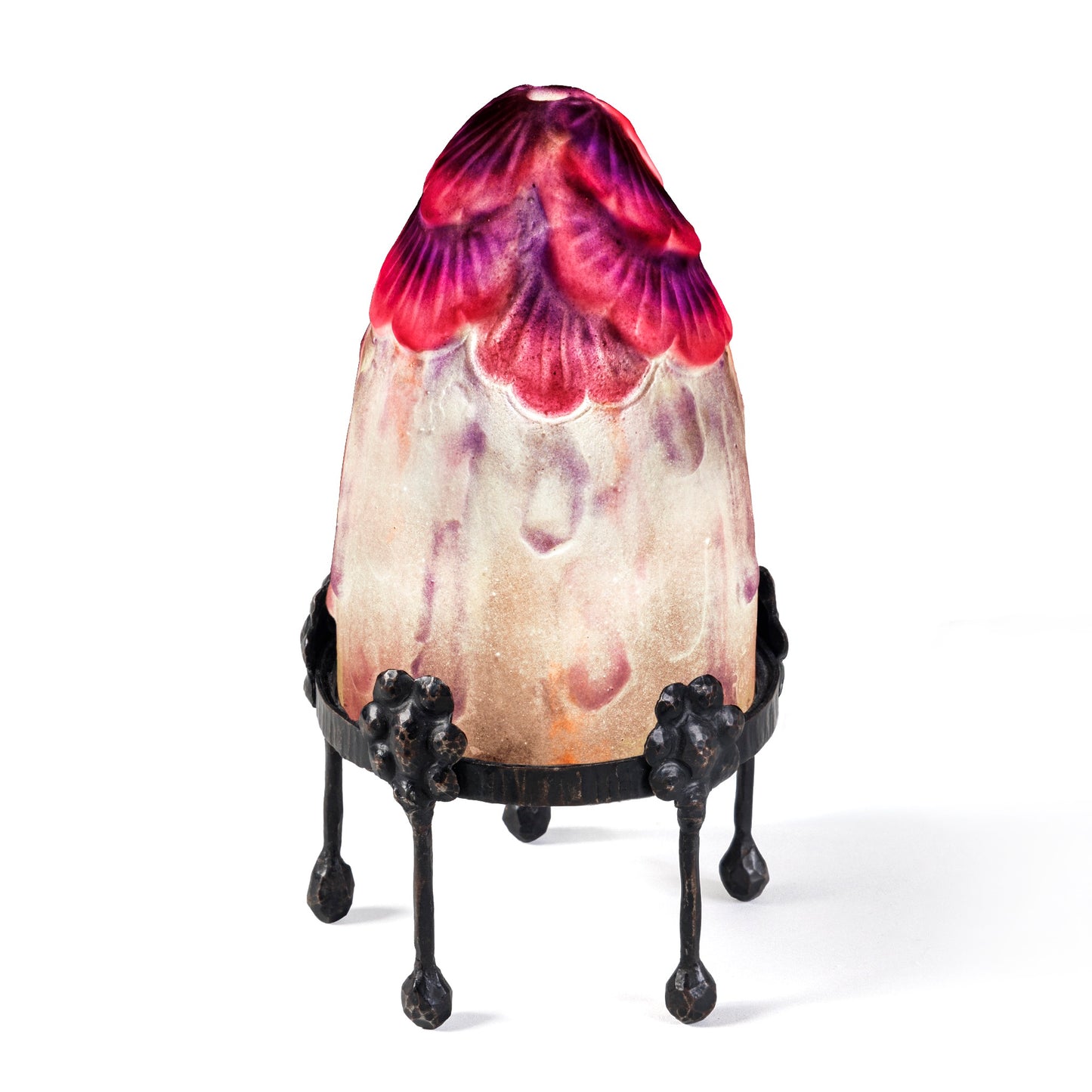 Macklowe Gallery Gabriel Argy-Rousseau Pâte de Verre "Fleurs Tropicales" Night Light