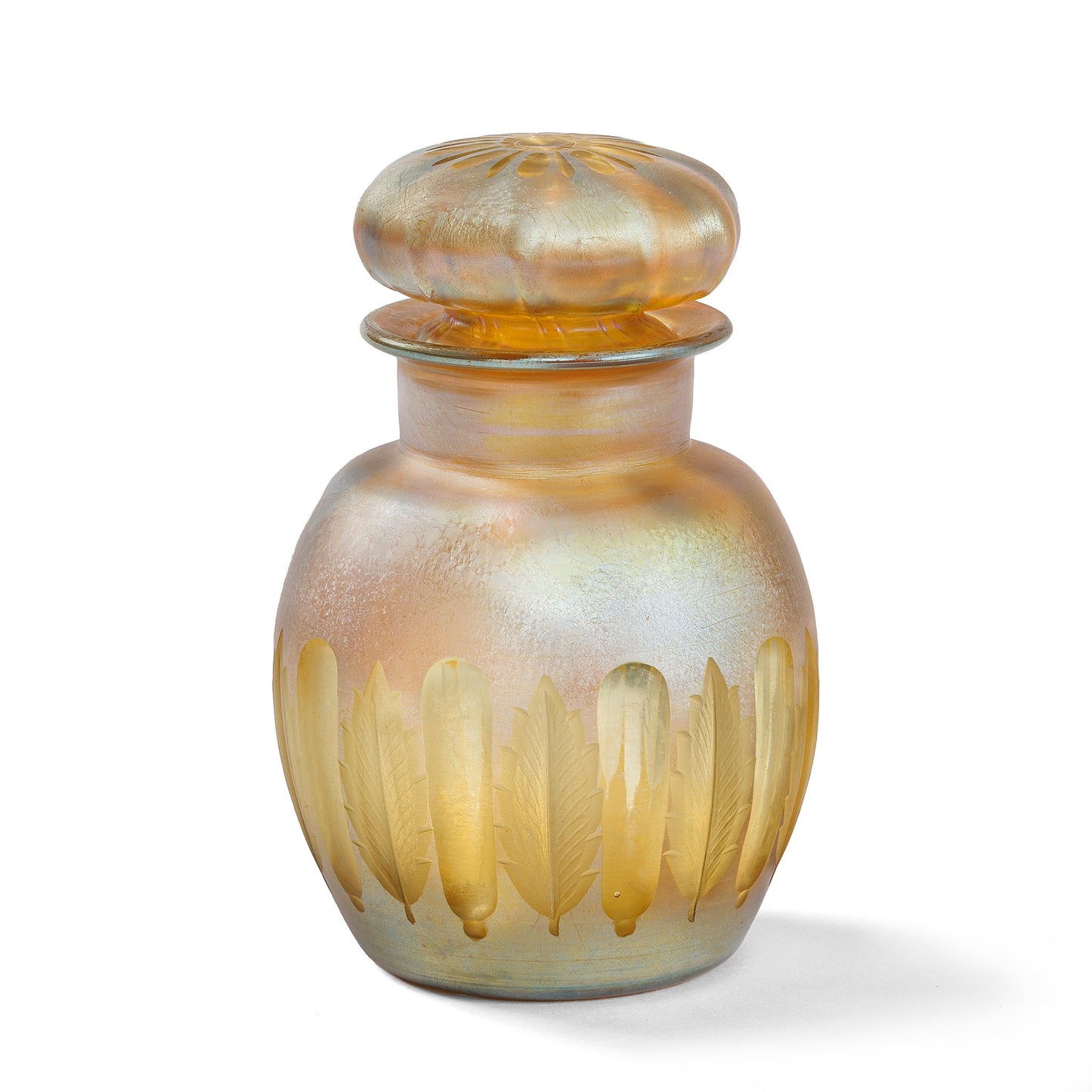 Macklowe Gallery Tiffany Studios New York Covered Favrile Glass Bottle