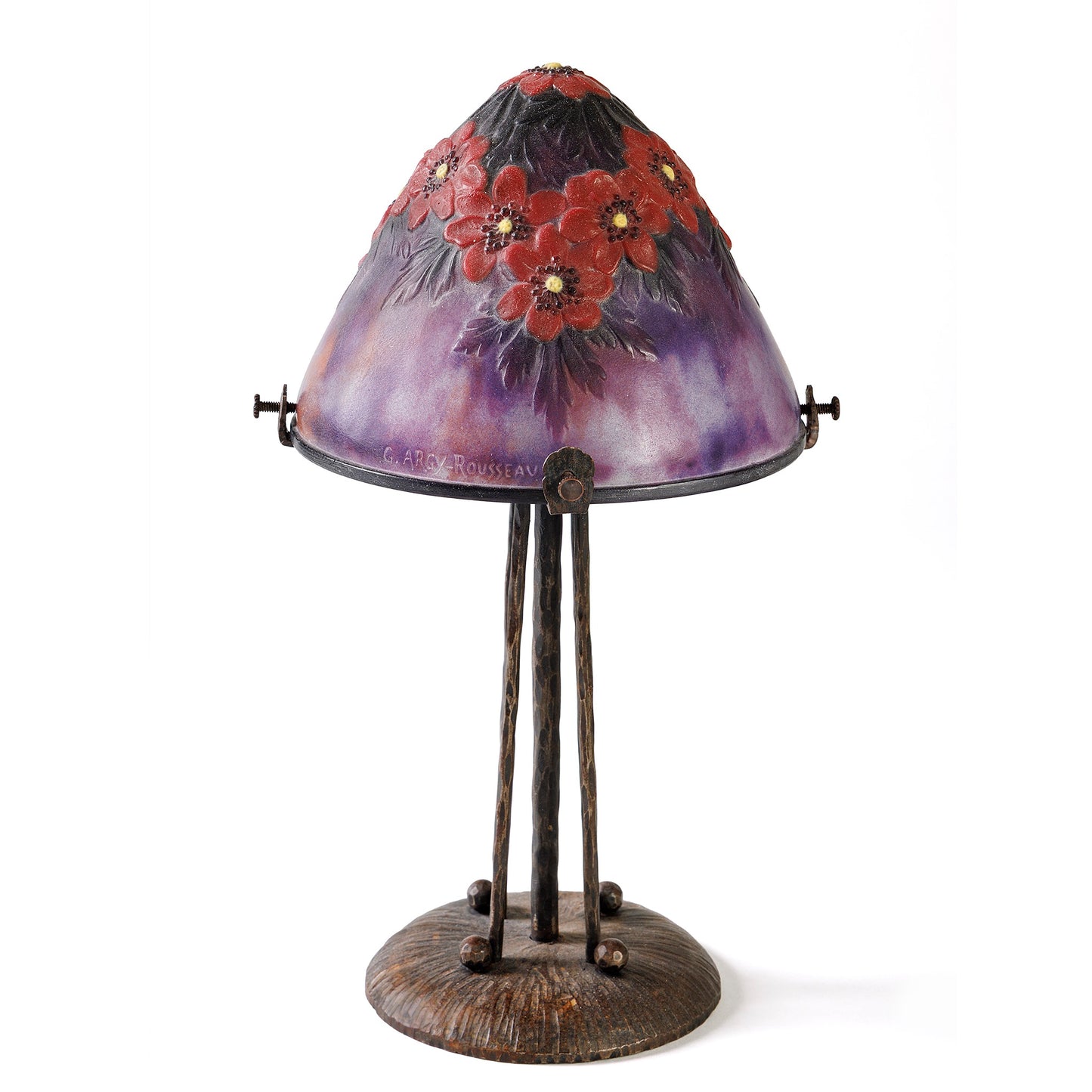 Macklowe Gallery Gabriel Argy-Rousseau Pâte de Verre "Anemones de Bois" Night Light