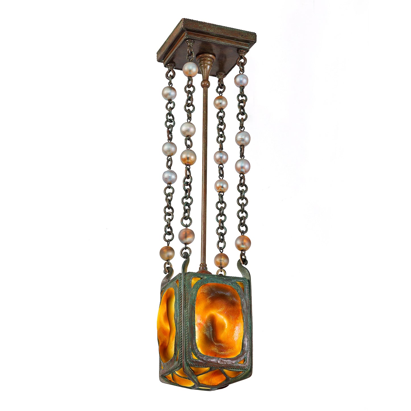 Macklowe Gallery Tiffany Studios New York "Turtleback" Tile Lantern